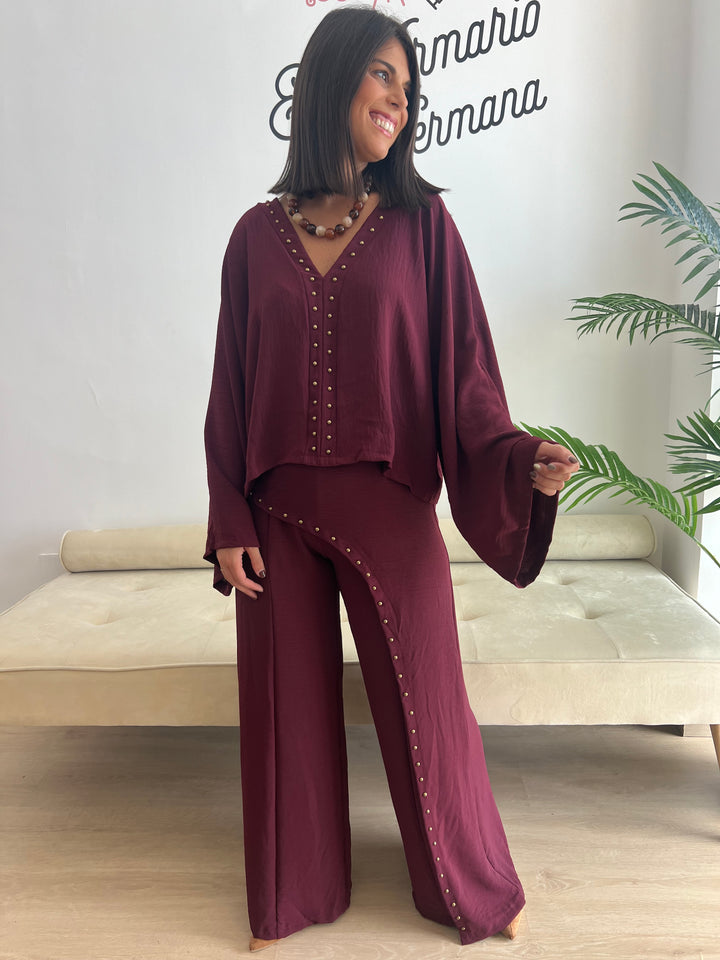 Pantalón Nerea burdeos