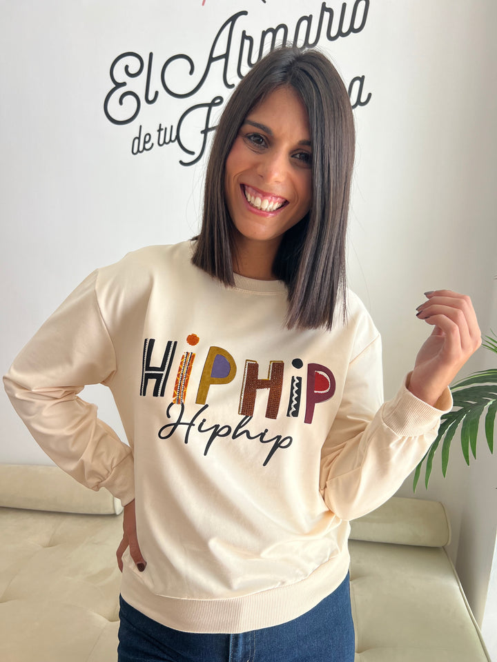 Sudadera Hip Hip beige