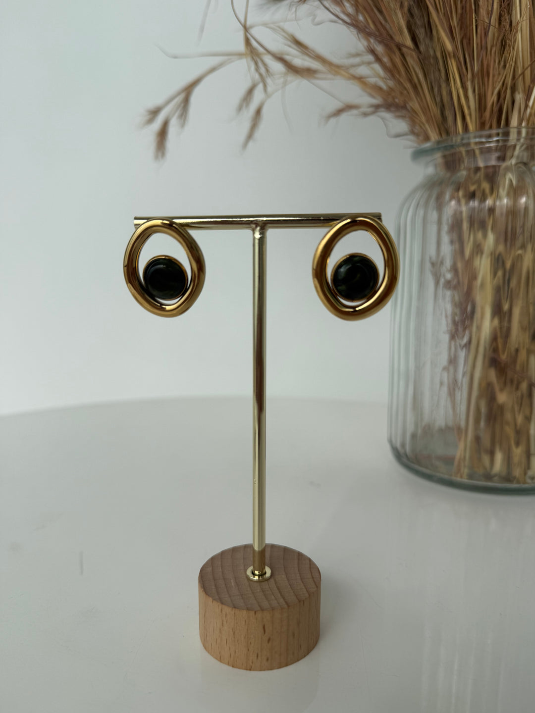 Pendientes Yara verde (acero)