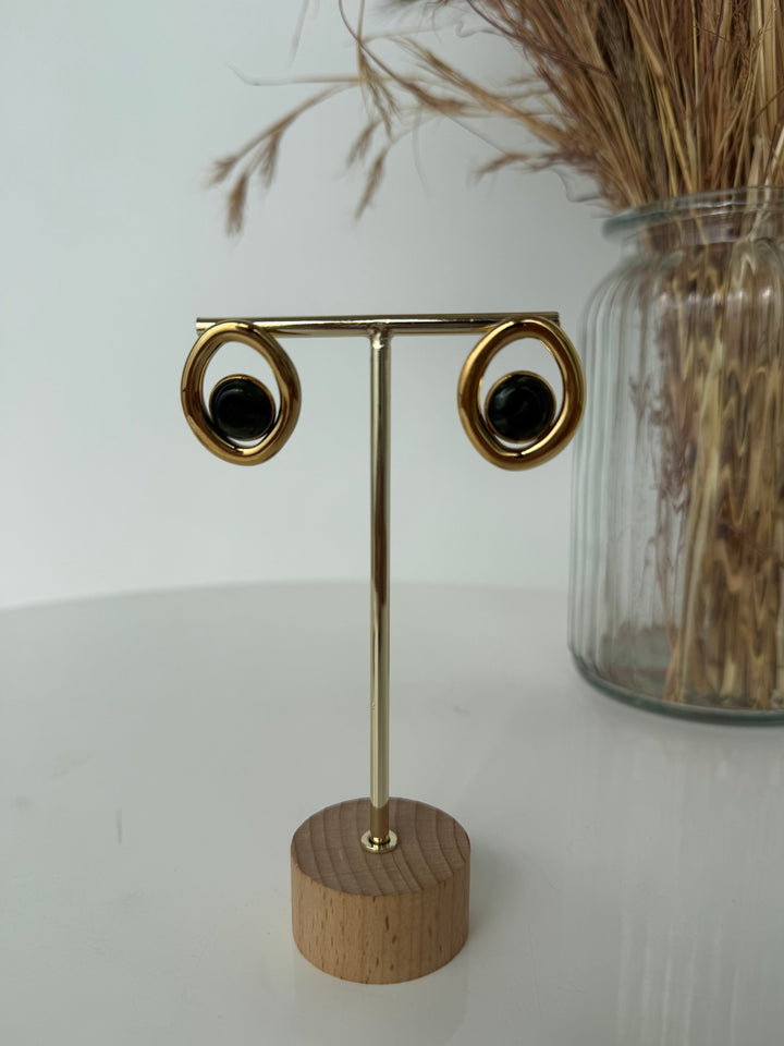 Pendientes Yara verde (acero)