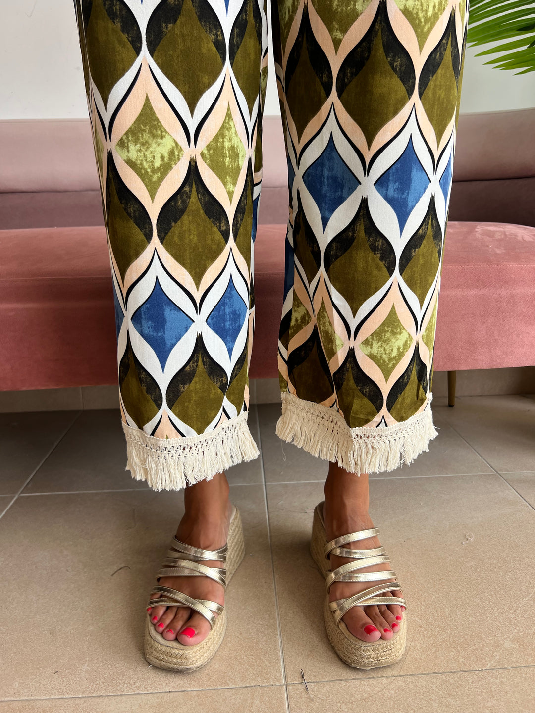 Pantalón Carlota verde y azul