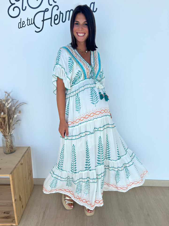 Vestido Mahira turquesa