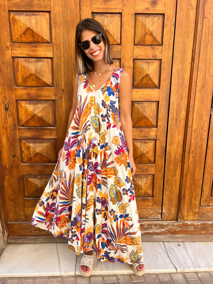 Vestido Violeta beige