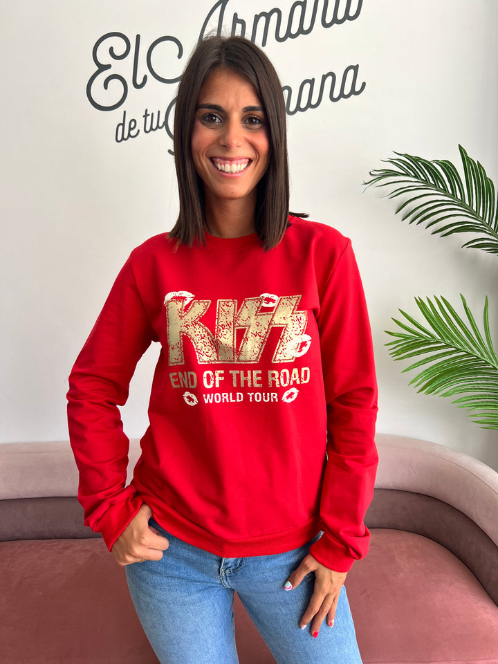 Sudadera Kiss Road rojo