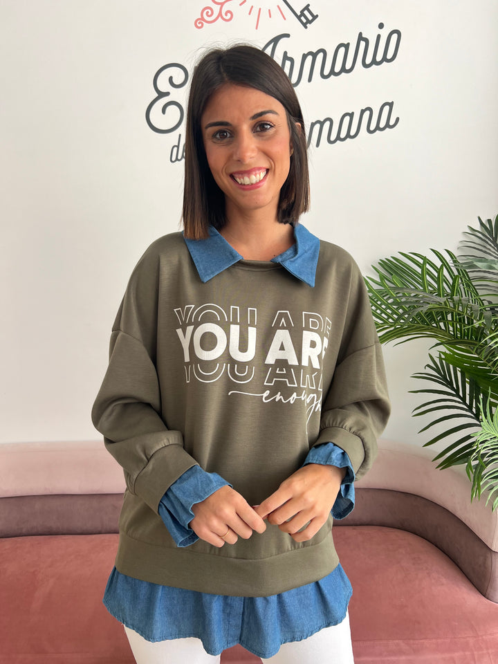 Sudadera Marta verde militar