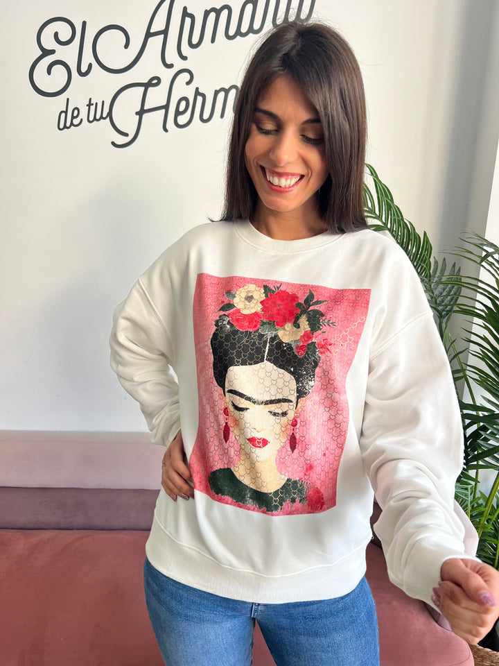 Sudadera Frida Corazones Rosa