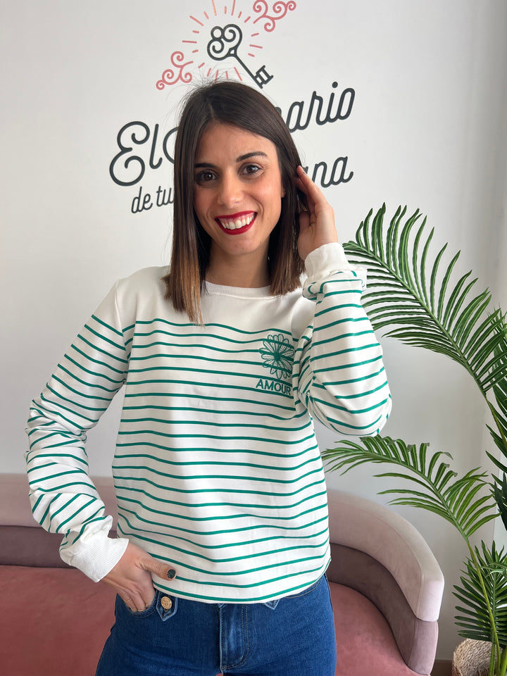 Sudadera Rayas verde