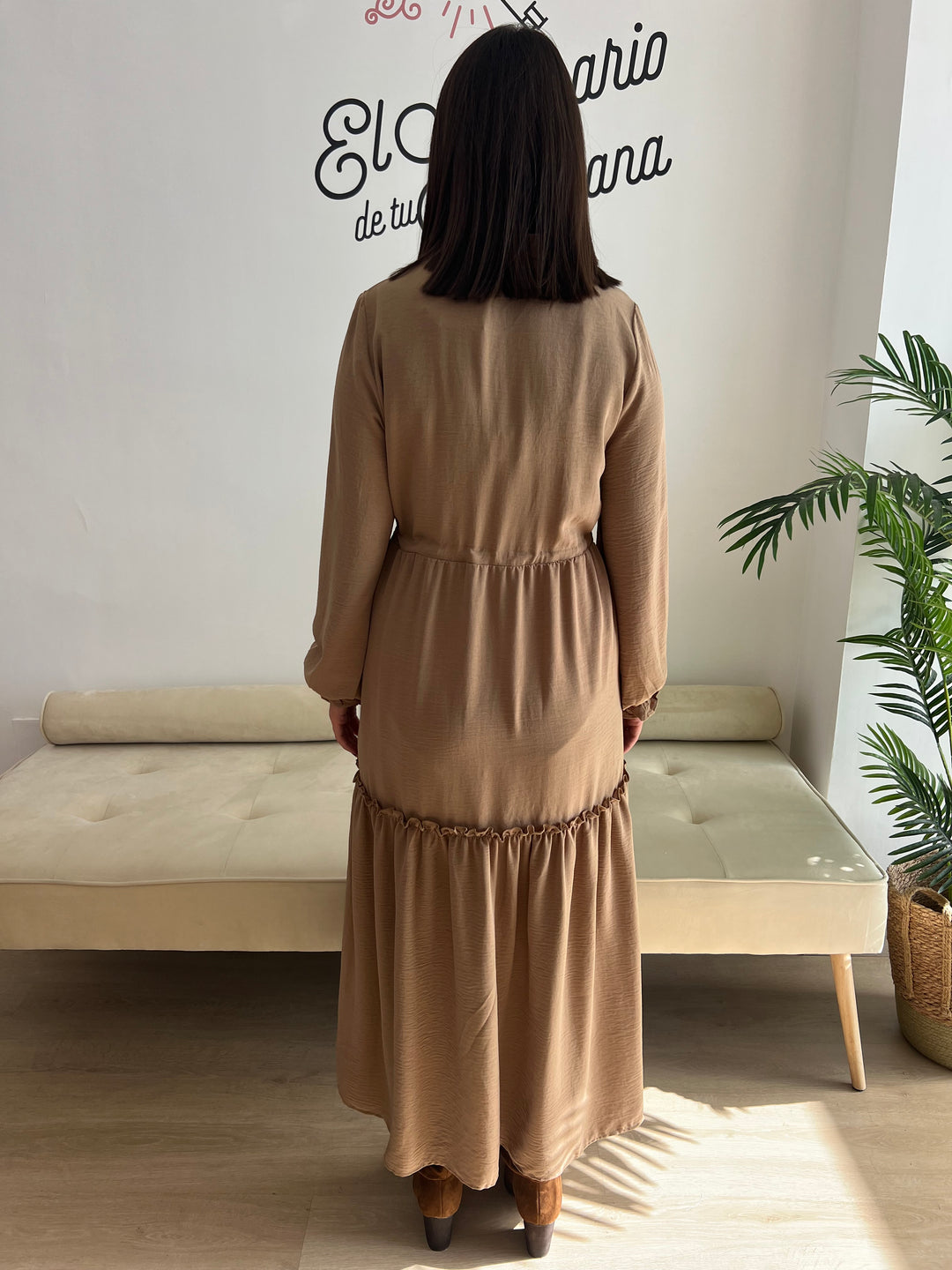 Vestido Hortensia beige