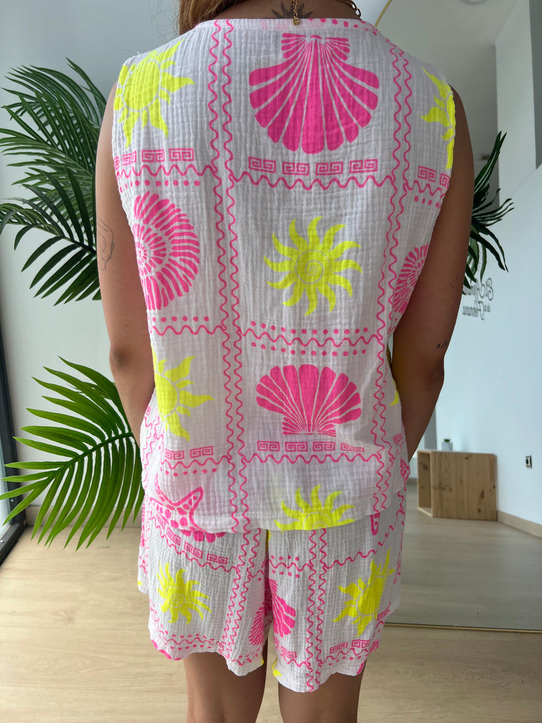 Conjunto Beach rosa
