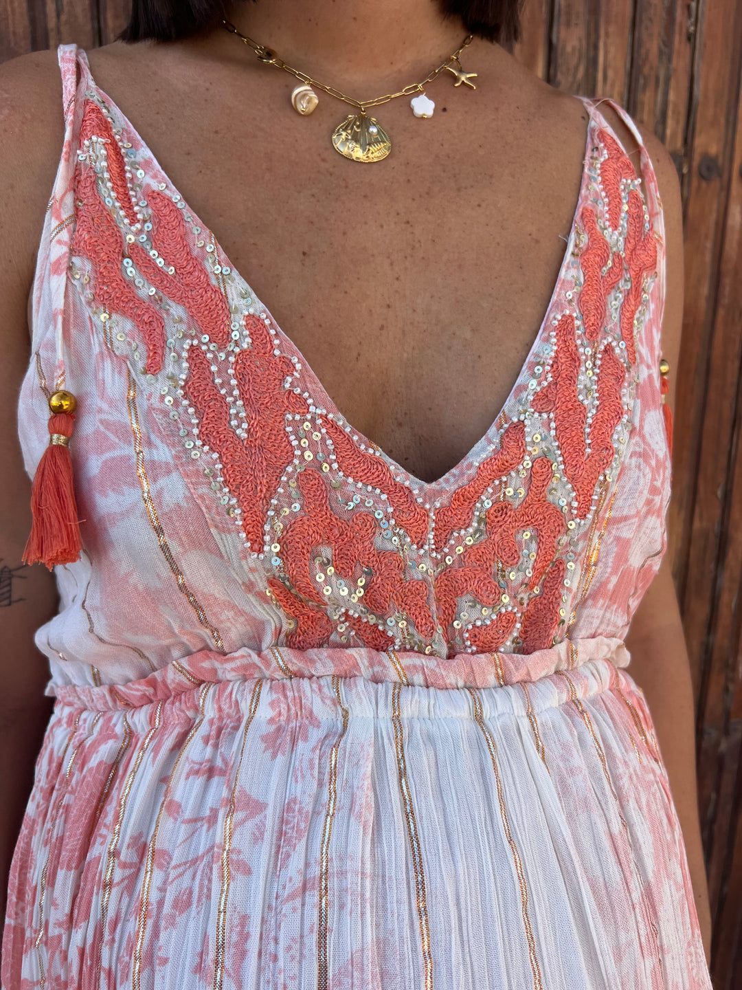Vestido Menorca coral