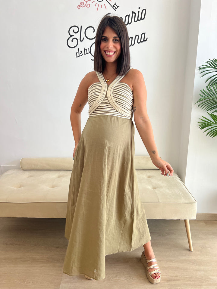 Vestido Tina verde militar