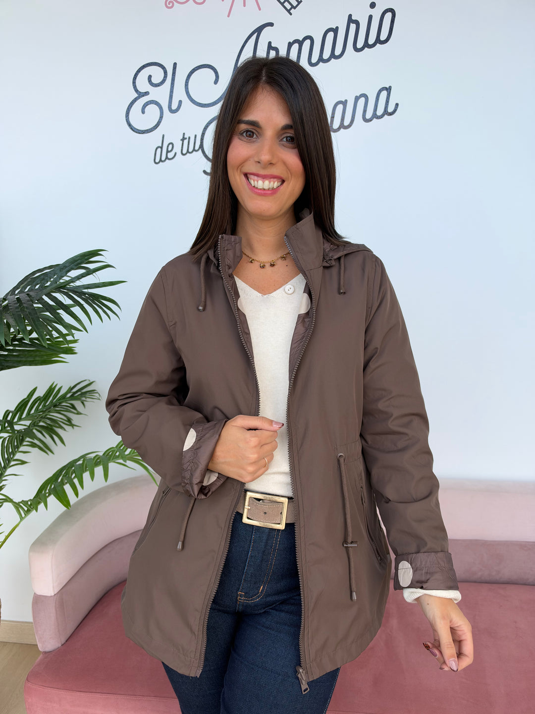 Chaqueta reversible Lunares marrón