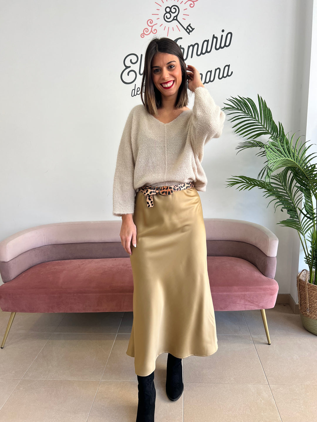 Falda Lola champán