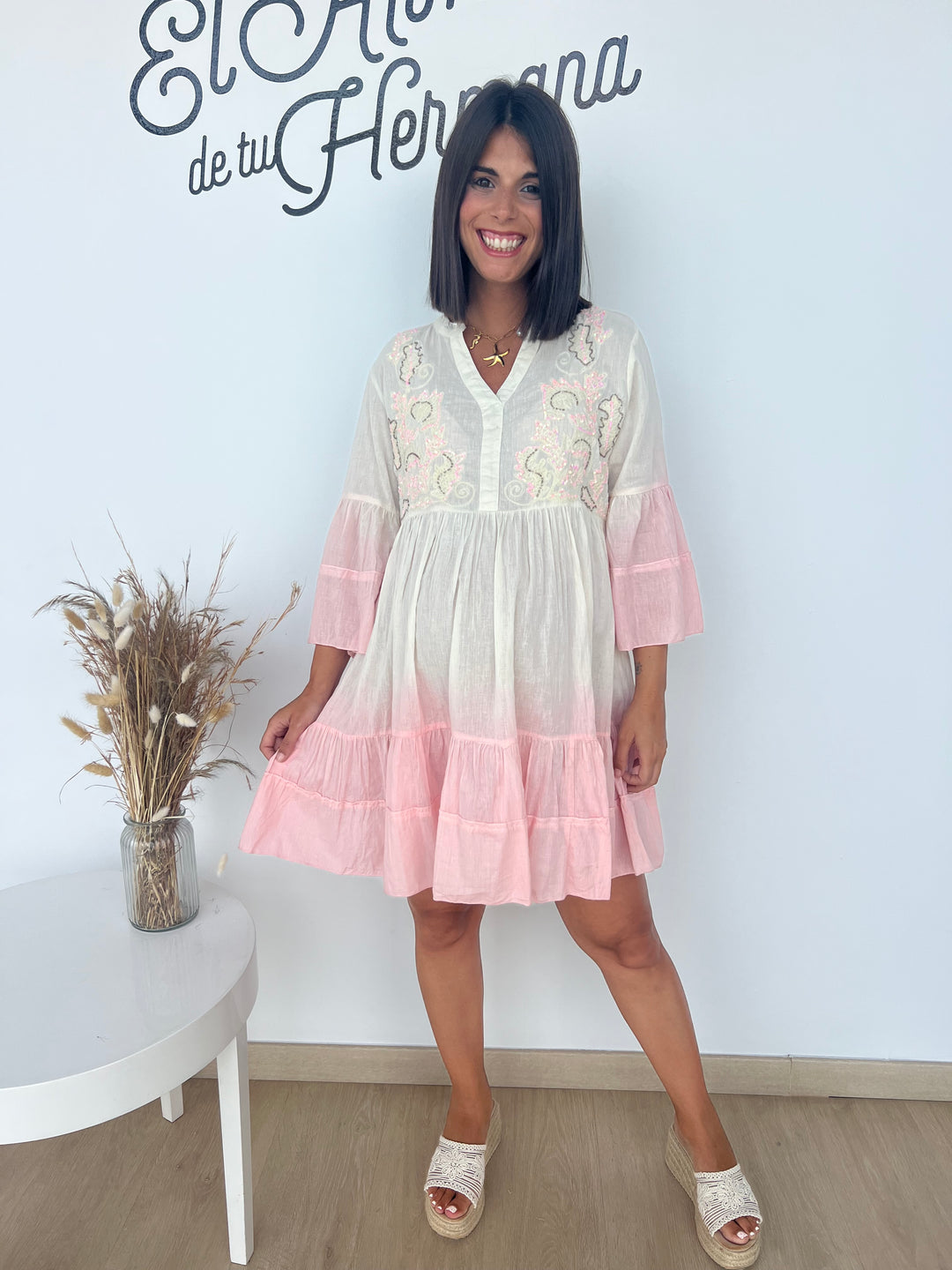 Vestido Miriam rosa