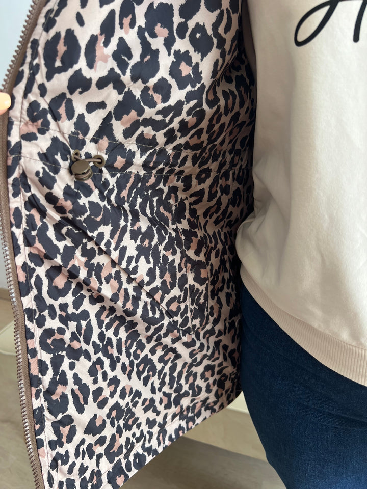 Chaqueta Reversible Leopardo marrón
