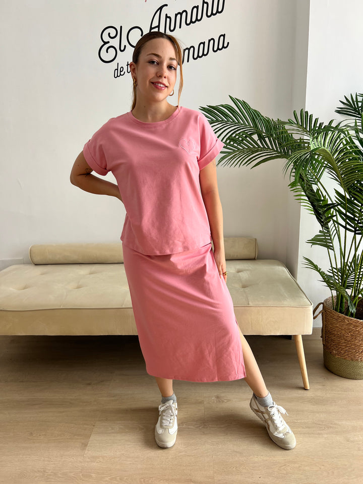 Conjunto Corazón Rosa