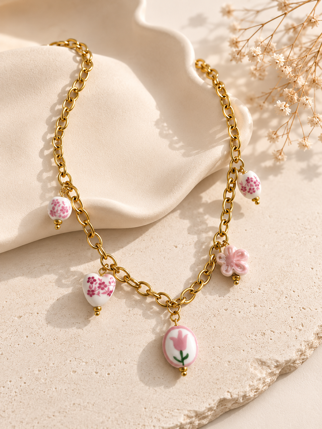 Collar Toscana rosa (acero)