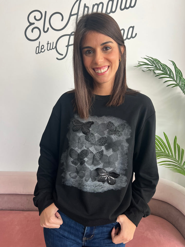 Sudadera Butterfly negro