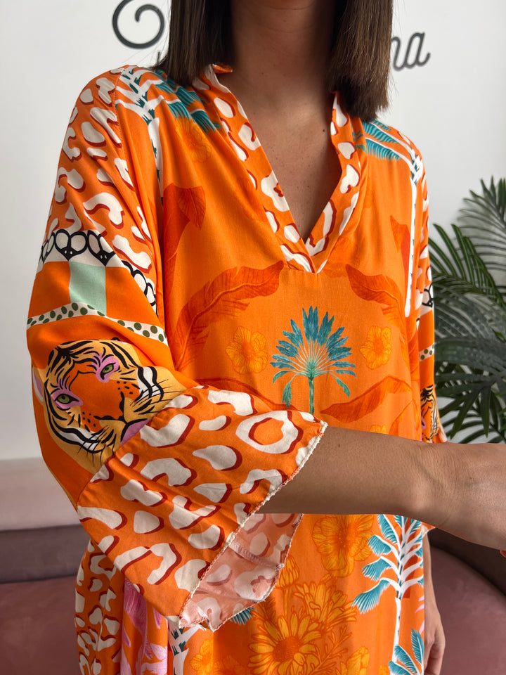 Vestido Tiger naranja