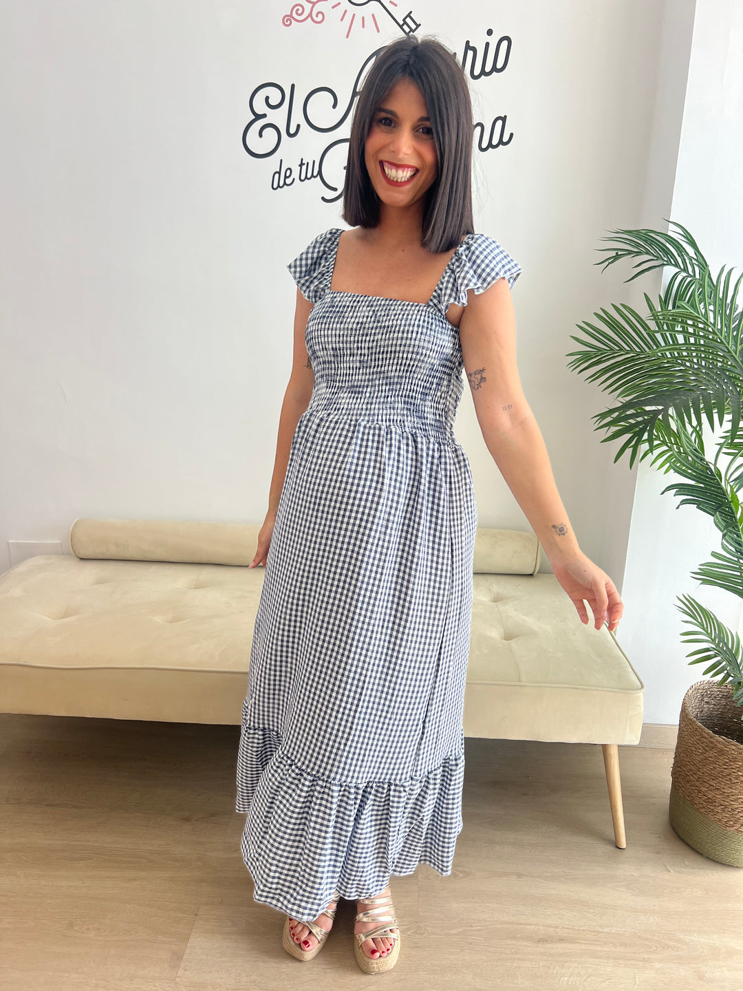 Vestido Yanira azul marino