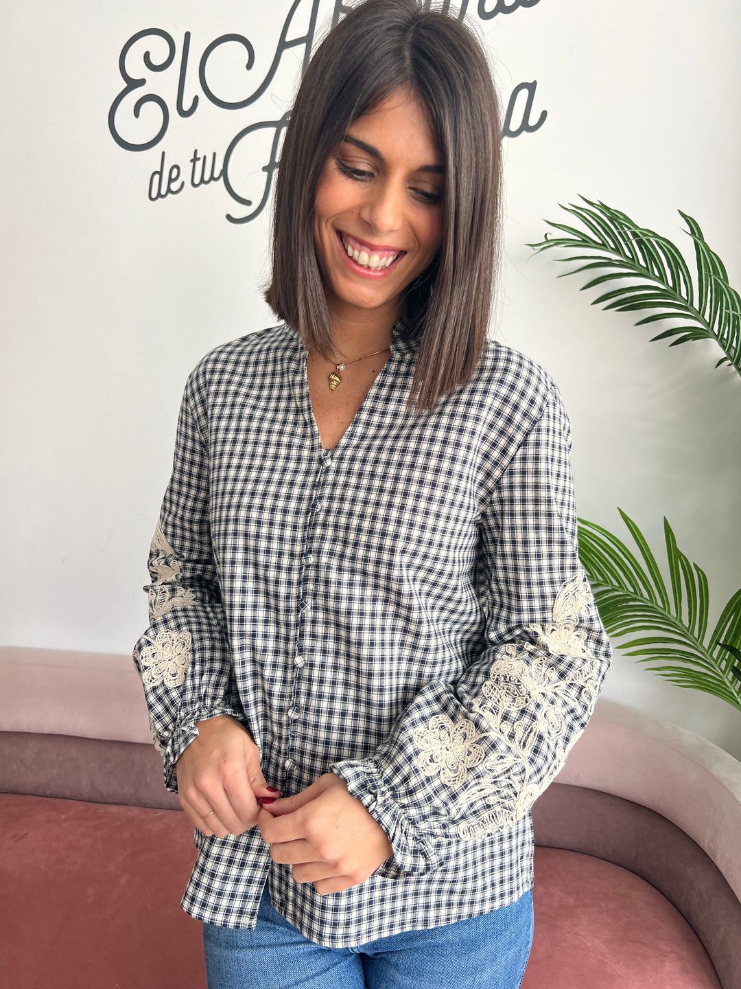 Camisa Manuela azul marino