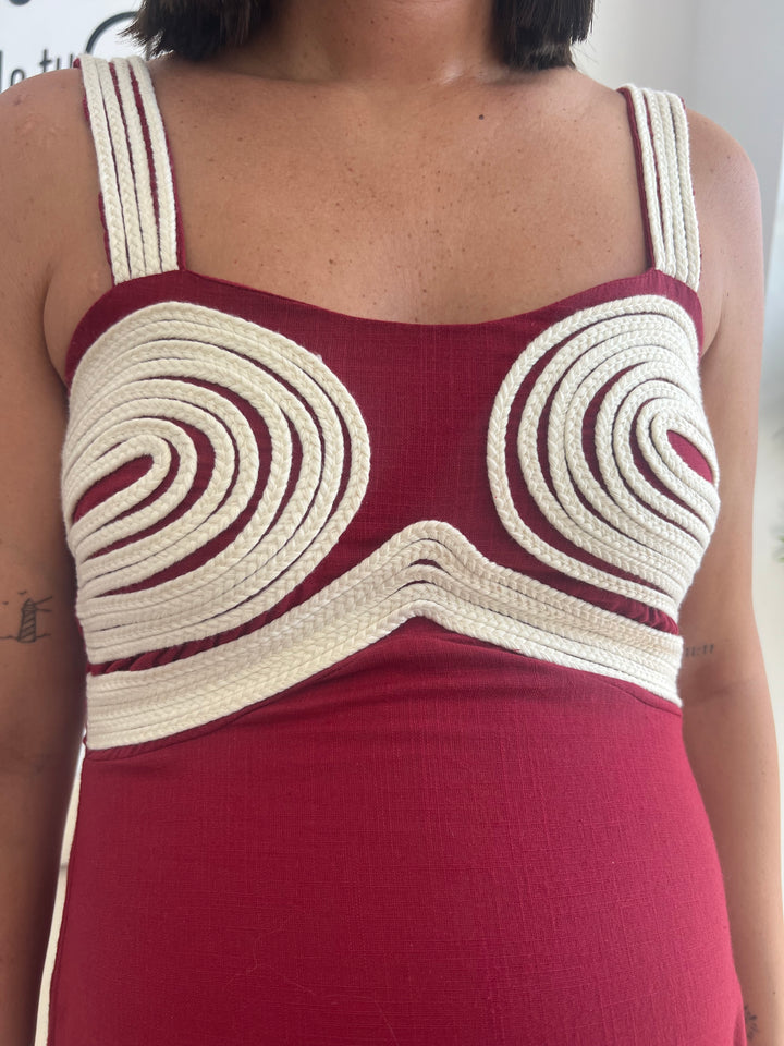 Vestido Inma burdeos