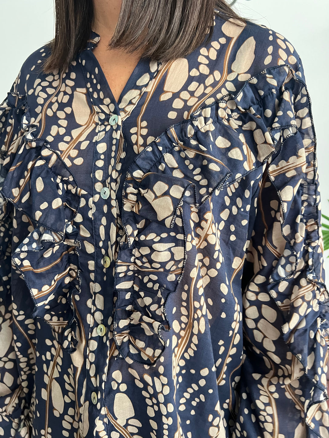 Camisa Carina azul marino