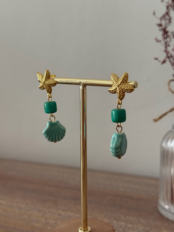 Pendientes Aurora turquesa (acero)