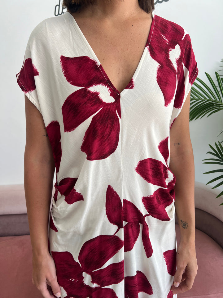 Vestido Carla burdeos