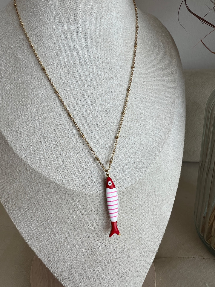 Collar Pescadito rojo (acero)