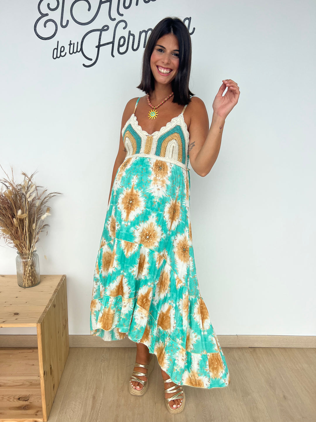 Vestido Devi turquesa