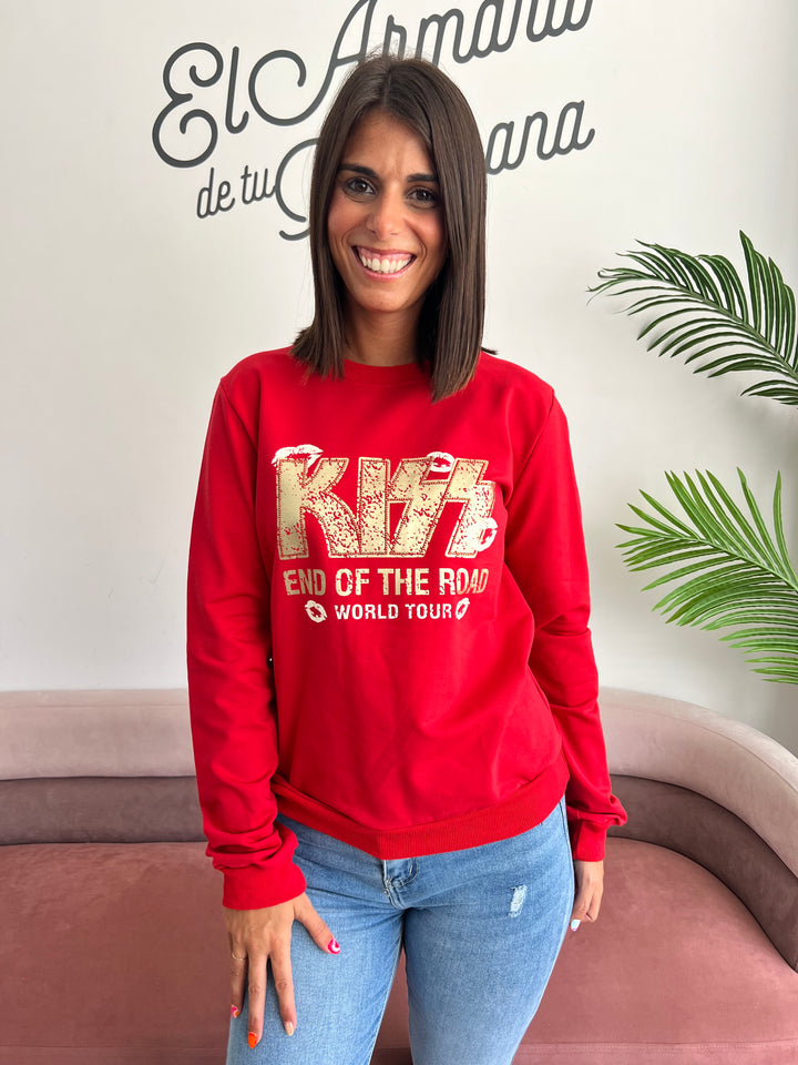 Sudadera Kiss Road rojo