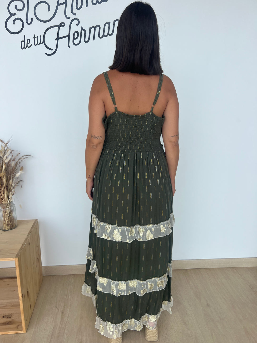 Vestido Kamala verde militar