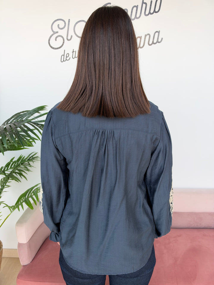 Camisa Violeta azul marino