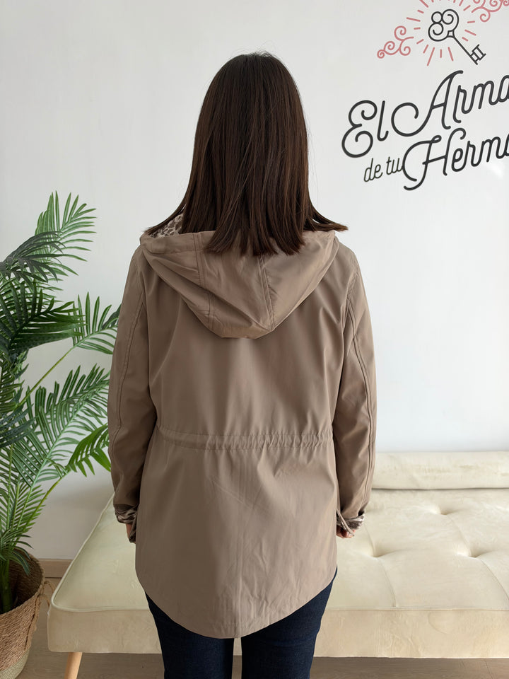 Chaqueta Reversible Leopardo topo