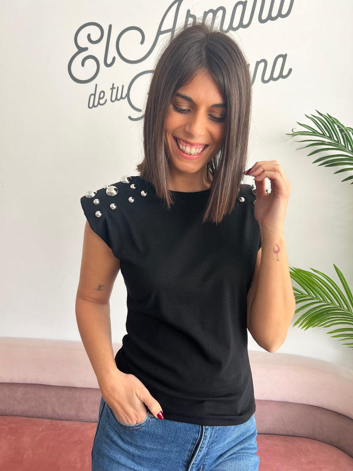 Camiseta Tachuelas negro