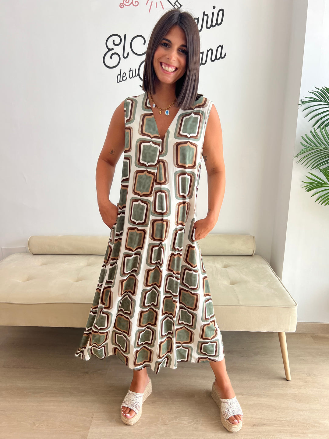Vestido Carlota verde oscuro