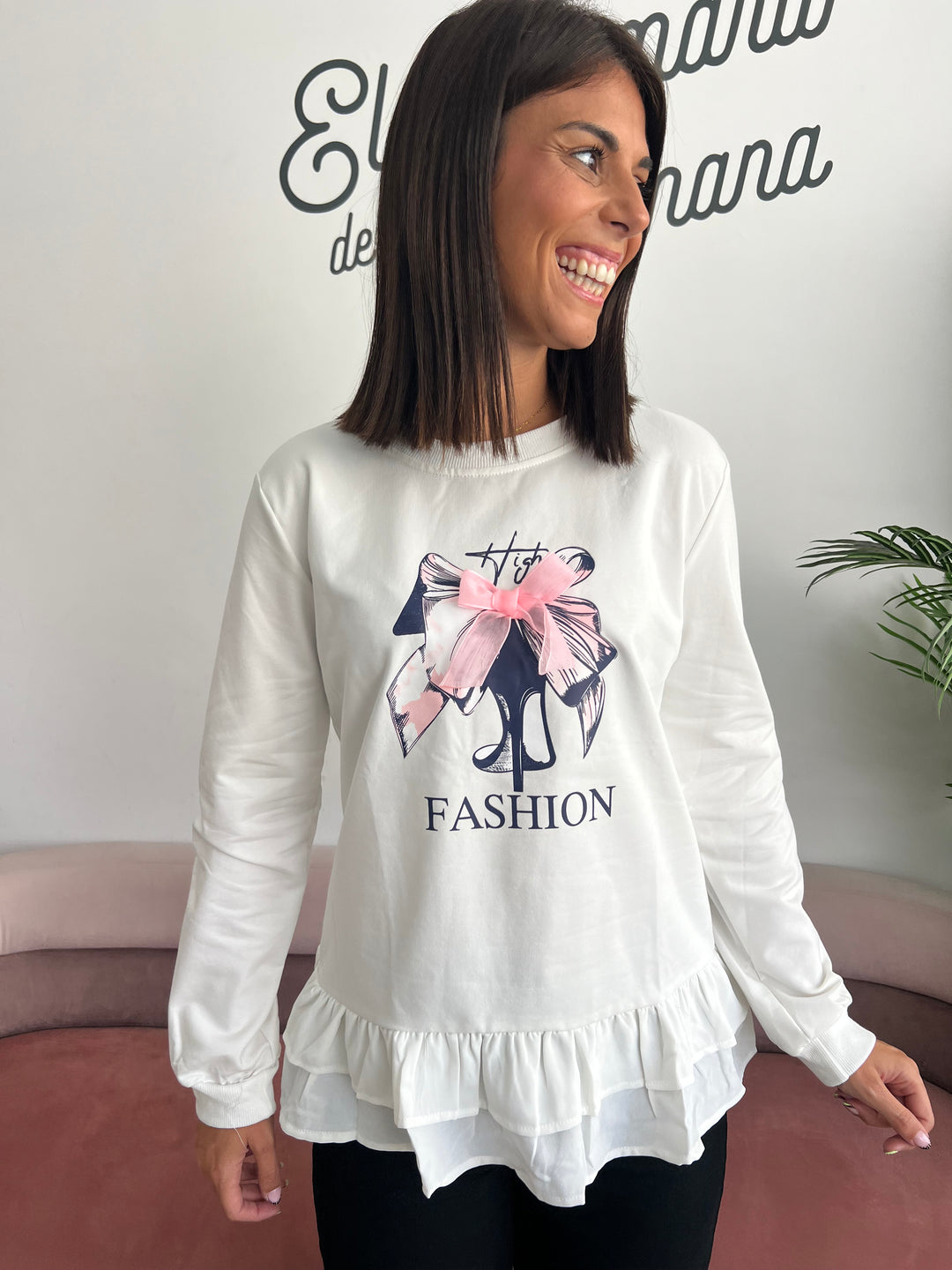 Sudadera Tacón blanco