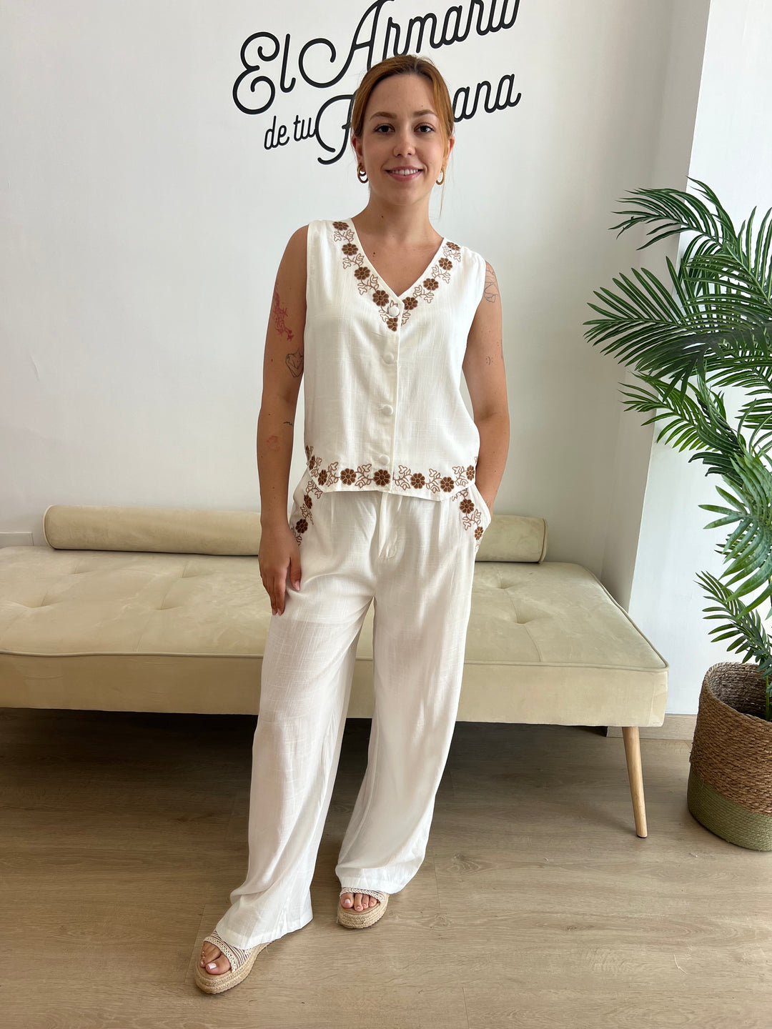 Conjunto Rakel blanco roto