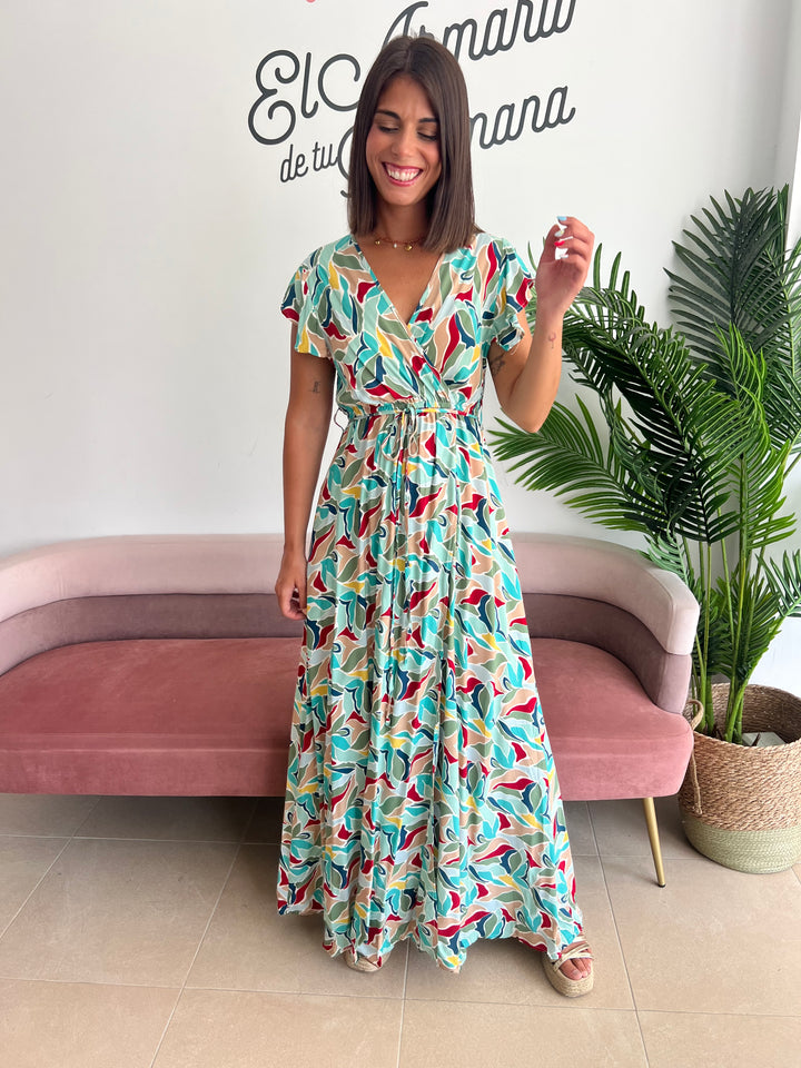 Vestido Yoly aguamarina