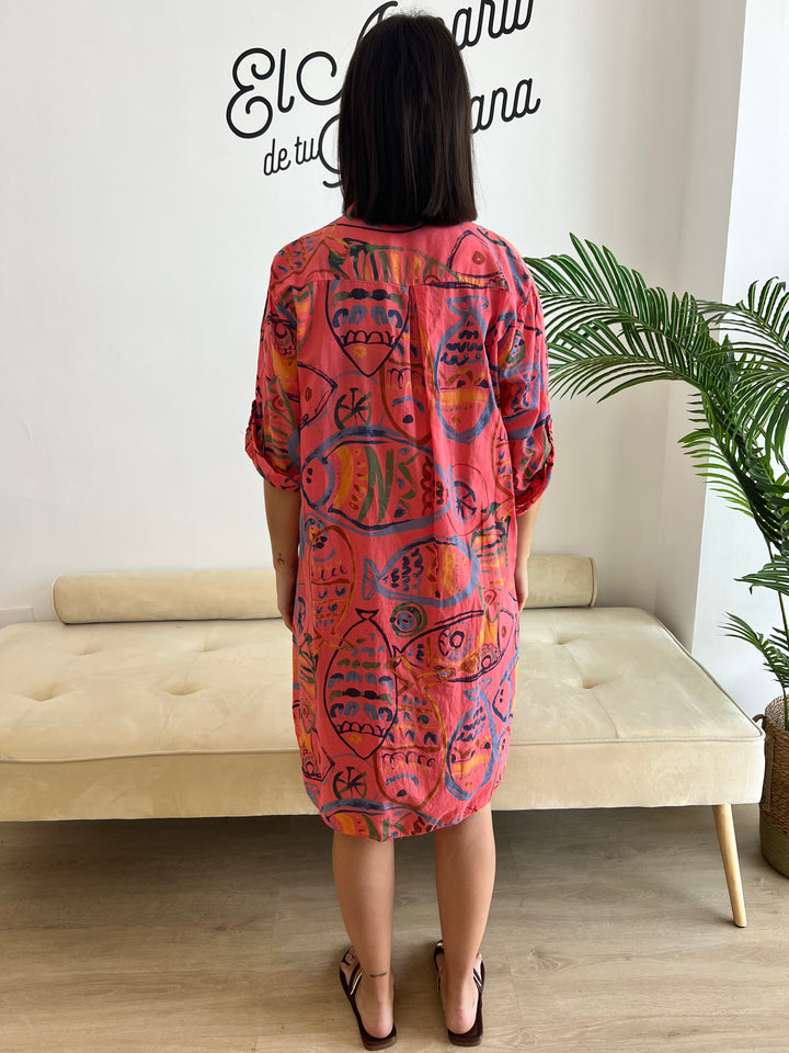 Vestido Piscis coral