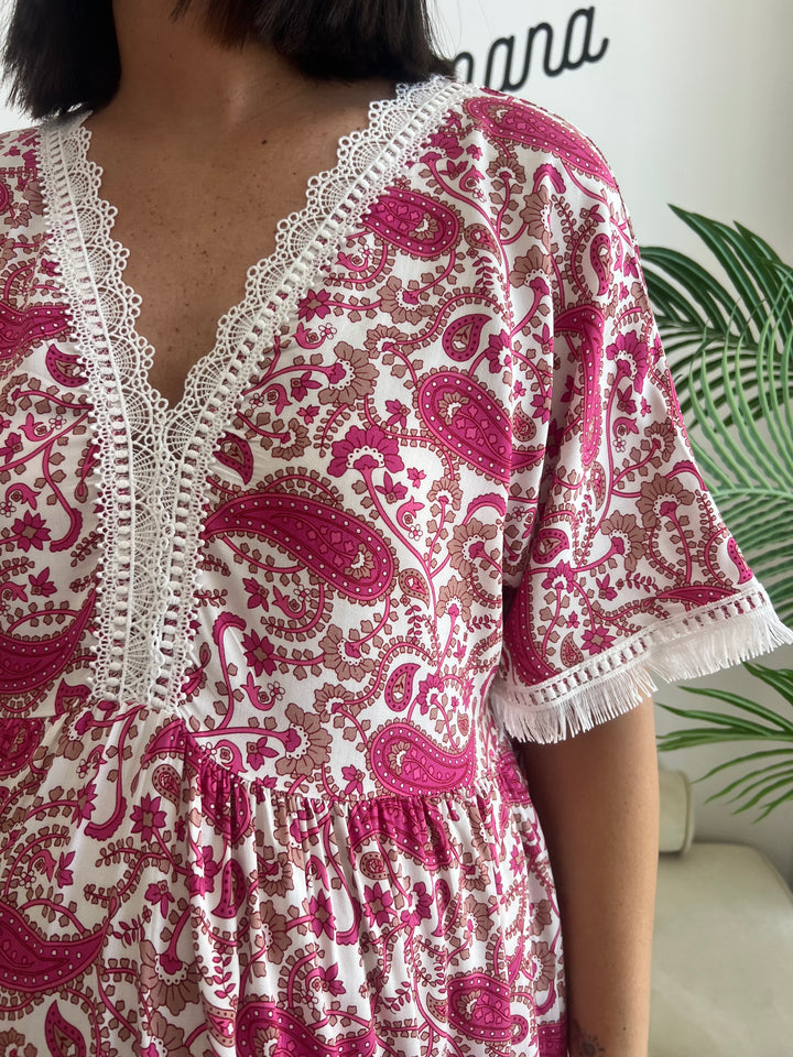 Vestido Luisa fucsia