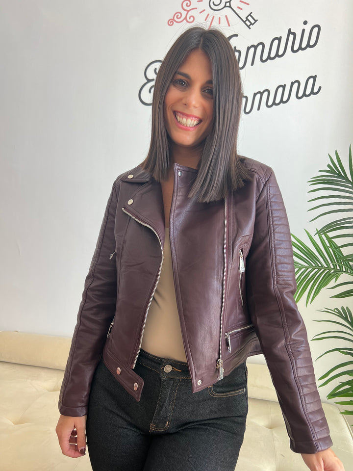 Chaqueta Biker vino