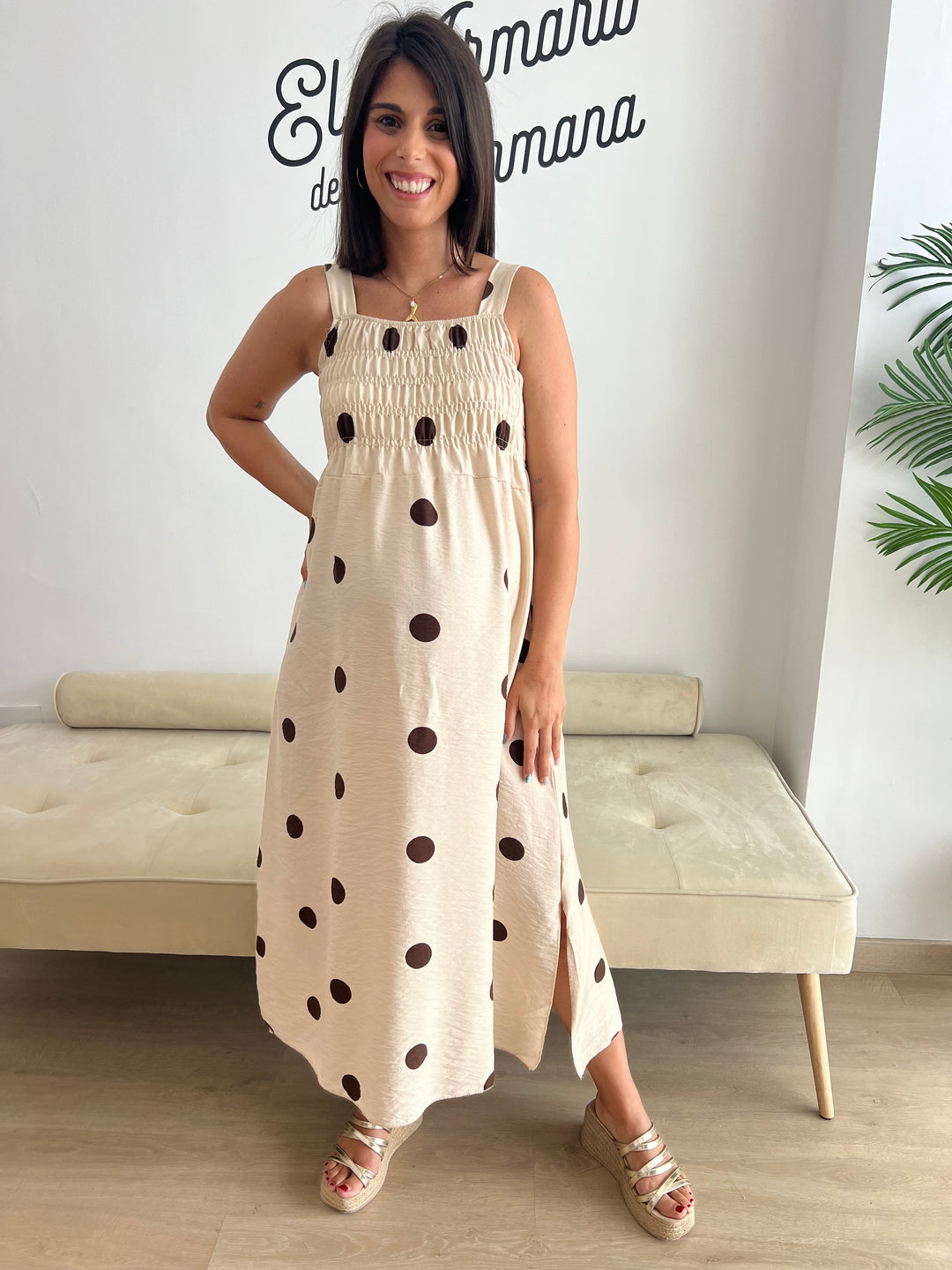 Vestido Samira beige