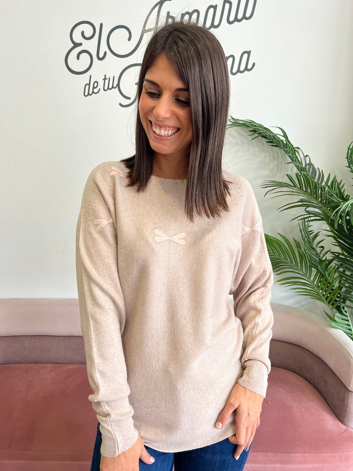 Jersey Libélulas beige