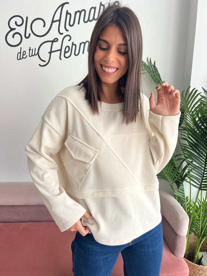 Sudadera Alejandra beige claro