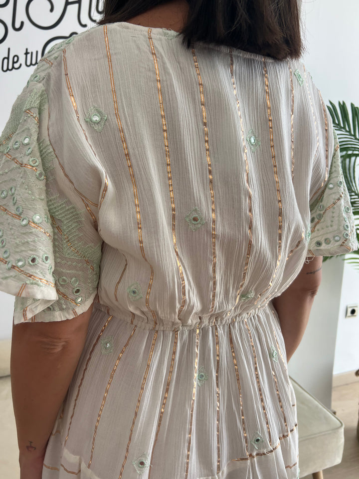 Vestido Cabo aguamarina