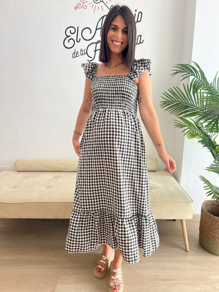Vestido Vichy negro