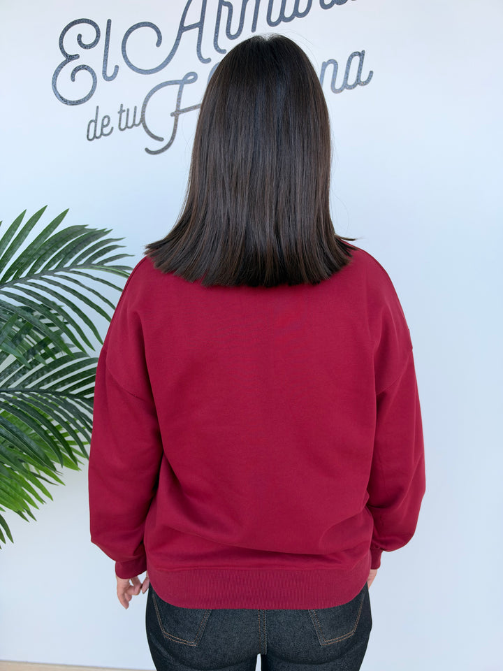Sudadera Club burdeos