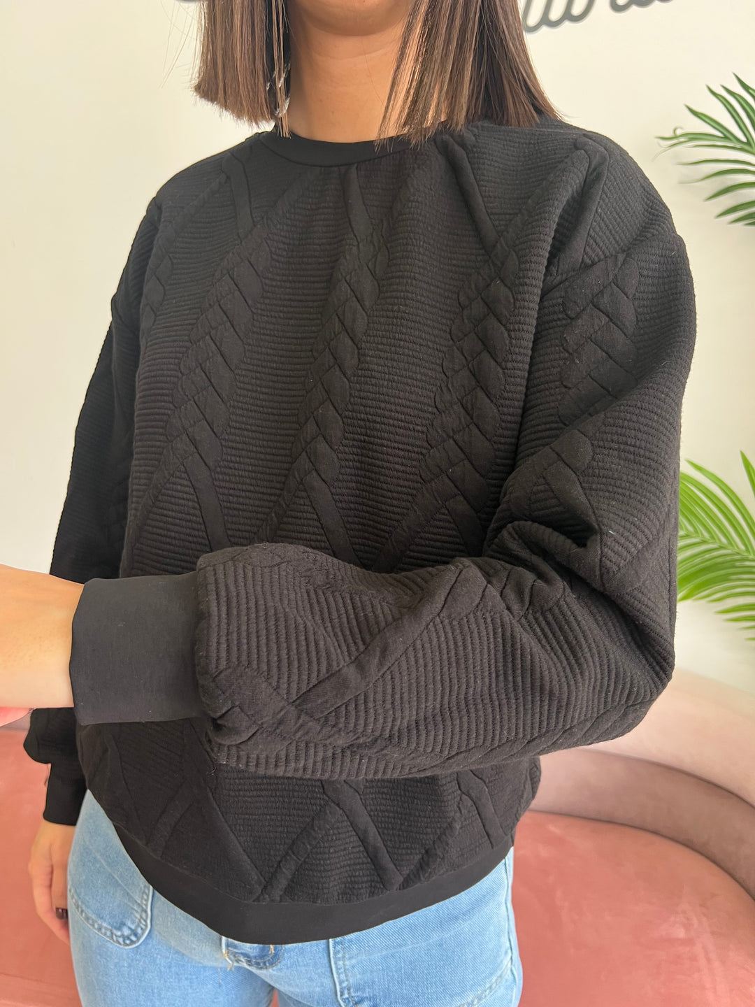 Sudadera Trenza negro
